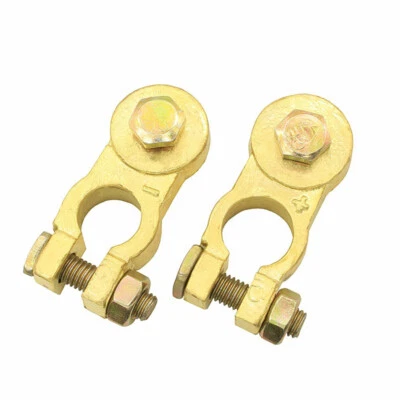 2PC M8 Heavy Duty Car Battery Top Post Cable Terminal Cable Head Brass Parts Foto 1 de 4
