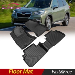 Car Floor Mats for 2019-2023 Subaru Forester Black All-Weather TPE Rubber - Picture 1 of 11