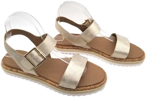 Sandalias B-52 By Bullboxer para mujer doradas de imitación de cuero talla 8 - Imagen 1 de 7