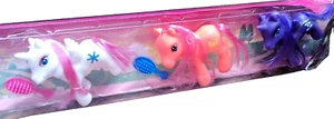 Sears-Kmart Just Kidz-Pony Friends~3 Stück-Pferde+Einhörner farbige Mähnen Vintage 1009 - Bild 1 von 4