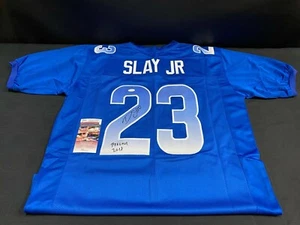 DARIUS SLAY DETROIT LIONS / EAGLES PRO BOWL CUSTOM BLUE JERSEY JSA COA - Picture 1 of 3