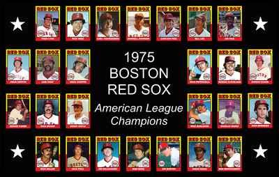 1975 BOSTON RED SOX Baseball Card Complete Set POSTER Wall Art Man Cave Decor 75 - Image 1 of 2