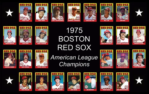 1975 BOSTON RED SOX World Series POSTER Wall Art Man Cave Decor Fan Xmas Gift 75 Cover