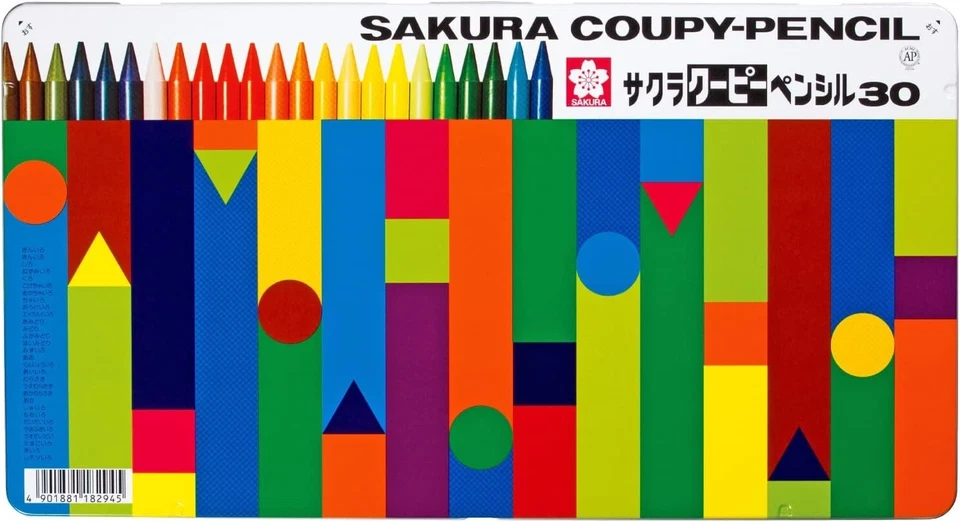 Sakura Coupy Pencil 30 Colors Japan Crayon FY30 Erasable with Eraser an JPN - Image 1 of 4