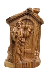Jesus Knock door olive wood figure hand carved holy land Bethlehem gift 44*34 cm - Picture 1 of 1