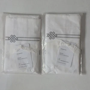 Pottery Barn Emilia Embroidered Organic Standard Sham S/2 Gray Mist NIP - Picture 1 of 1