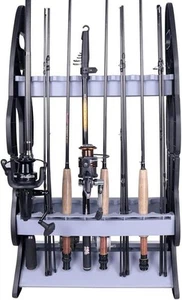 16 Fishing Rod Holder Storage Rack, Fishing Pole Stand Garage Organizer Holds - Picture 1 of 6
