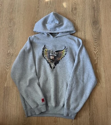 Sudadera con capucha vintage Y2K JNCO Jeans para hombre ropa de skate talla 2XL gris años 2000 Foto 1 de 4