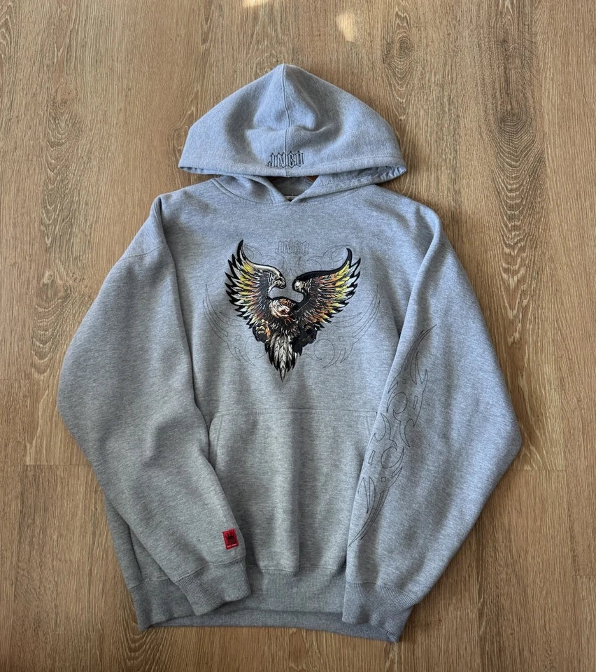 Sudadera con capucha vintage Y2K JNCO Jeans para hombre ropa de skate talla 2XL gris años 2000 Foto 1 de 4