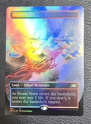 Steam Vents (Borderless) Unfinity Foil MTG NM Magic Card - Image 1 of 2
