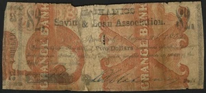 1862 Savannah GA $2 Mechanics Savings & Loan Obsolete - Printed on Wrong Sheet! - Picture 1 of 2