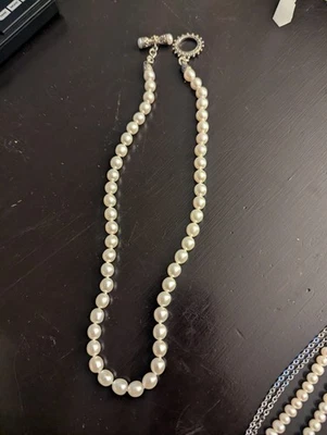 Barbara Bixby 纯银 18K 金花白色珍珠切换项链 18 — 第 1/2 张图片