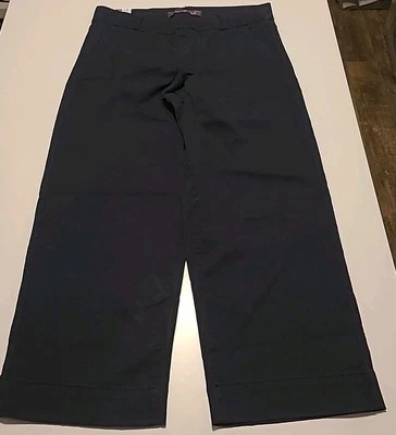 NWT Gloria Vanderbilt Pants Womens Size 6 Navy Pull On Wide Leg Crop - Image 1 of 4