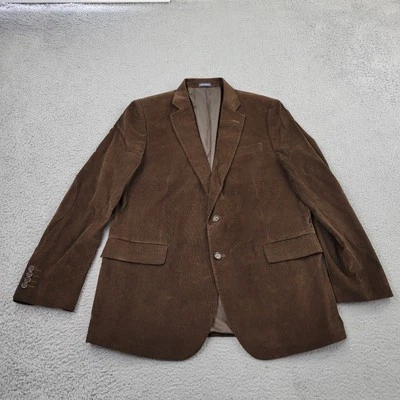 Stafford Corduroy Blazer Mens 44L Brown Classic Fit Suit Jacket Sport Coat Foto 1 de 4