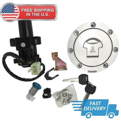 Juego de llaves de bloqueo de asiento interruptor de encendido tapa de gas combustible para Honda 2001-2006 CBR600F4/F4i Foto 1 de 4