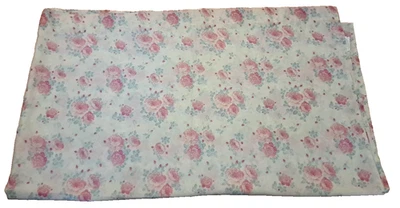 Sábana plana doble rosa peonía casa de campo coqueta Morgan Home poliéster blanco Foto 1 de 3