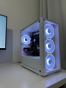 Gaming PC Intel i7 NVIDIA RTX 3050 32GB RAM 1TB SSD Windows 11 WiFi White - Picture 1 of 11