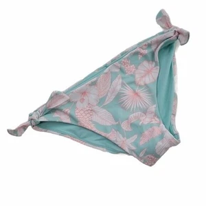 Full Tilt Aqua & Pink Tropical Floral Side Tie Swim Bottom NEW Kids Girls 12 - Picture 1 of 7