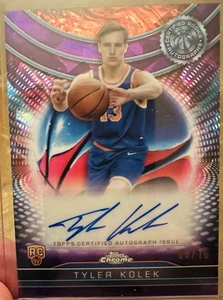 2024-25 Topps Chrome Sapphire Tyler Kolek RC Purple Auto #8/10 SSP Knicks Rare - Picture 1 of 3