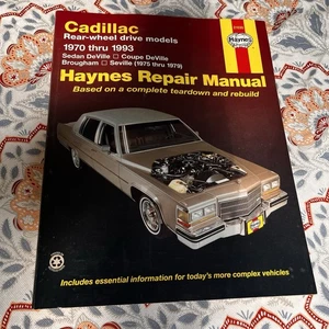 Haynes Repair Manual Cadillac 1970-93 Sedan DeVille Coupe Brougham Seville 21030 - Bild 1 von 5