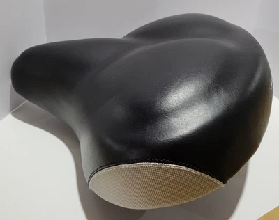 Selim largo vintage Schwinn Viscount SV-0005 com suporte inferior - Preto/prata - Imagem 1 de 4