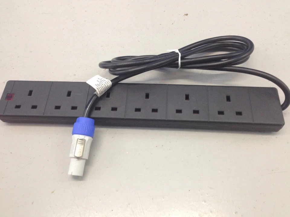 Marten® Neutrik PowerCON Output to 6 Gang Extension in Black 2m Cable Lead - Image 1 of 1