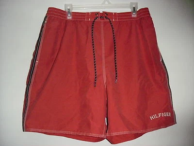 Tommy Hilfiger Pantalones Cortos Hombres XL Rojo Malla Forrada Tabla Bañador Y2K Foto 1 de 4