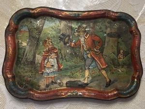 1900's Tin German Red Riding Hood Tray - Picture 1 of 9