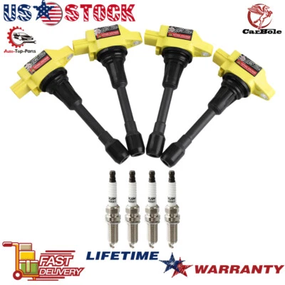 适用于日产 Versa Note 1.6L 2014 - 2019 年点火线圈 + 铱火花塞,4 件装 — 第 1/4 张图片