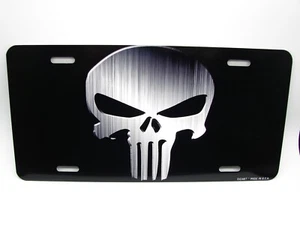 SKULL METAL CAR NOVELTY LICENSE PLATE AUTO TAG - Picture 1 of 12