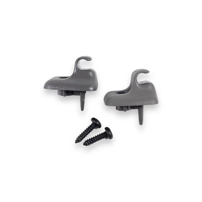 1993-1998 Jeep Grand Cherokee Sun Visor Clip Hook Mount Gray Pair Set W/Screws - Image 1 of 4