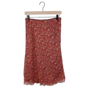 Vintage 90s Y2K Clio Midi Skirt Tie Waist Orange Geometric Print Size Medium - Picture 1 of 8
