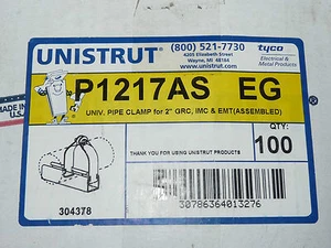 5x Unistrut P1217 EG Steel 2 in Thinwall Conduit Clamps Made USA P1217EG P1217AS - Picture 1 of 4