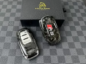 Premium Forged Carbon Fiber Key Cover For Audi RS7 RS6 RS5 RS4 R8 Old Models - Picture 1 of 5