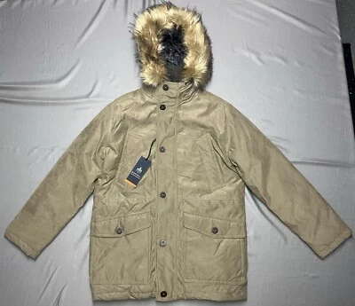 NWT Rainforest Men’s Parka Jacket Faux Fur Trim Hooded Size Medium MSRP $400 - Image 1 of 4
