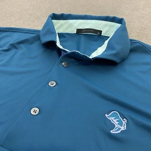 Greyson Polo Shirt Men XL Blue Cowboy Short Sleeve Golf Stretch Wolf Performance - Picture 1 of 13