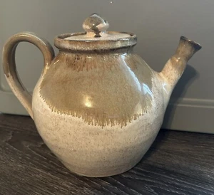 1997 Sally Lufkin SLS Seagrove NC Pottery Beige Teapot - Picture 1 of 10