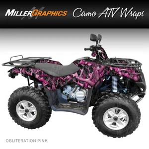 Camo ATV Wrap "Obliteration Pink" 3M Vinyl Graphic Kit for ATV 4 Wheeler - Picture 1 of 2