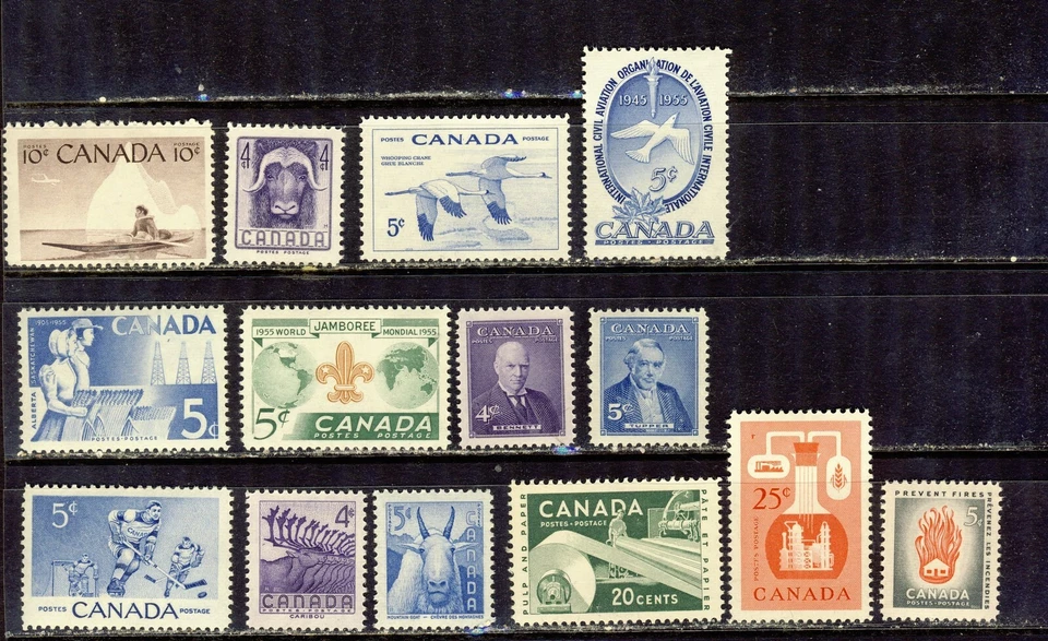 1955 #351-58 & 1956 #357- 64 COMPLETE YEAR SET 4¢ - 25¢ COMMEMORATIVES F-VF - Image 1 of 1