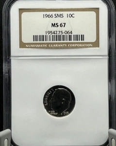 1966 SMS Roosevelt Dime 10C NGC MS 67 - Picture 1 of 4