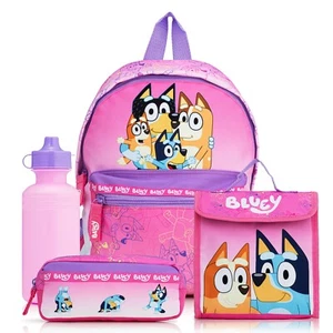 Bluey Rucksack Mädchen 4-teiliges Schulset, Brotzeittasche, Trinkflasche & Federmäppchen - Bild 1 von 10