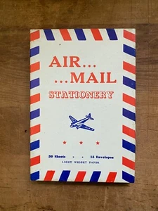 VTG 50's Deadstock NOS Air Mail Stationery Set, 30 Sheets Paper & 15 Envelopes - Picture 1 of 4