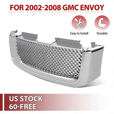 Parrilla de parachoques del capó superior cromada cromada para GMC Envoy/Envoy XL 2002-2008 Foto 1 de 4