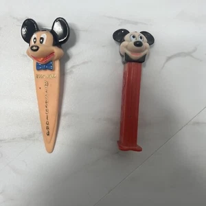 Vintage Disneyland Mickey Mouse Plastic Book Mark 1960s Crown Hong Kong And Pez - Picture 1 of 10