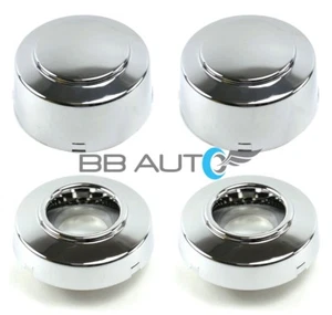 NEW 99-04 FORD F350 SUPER DUTY DUALLY 4X4 4WD ALLOY WHEEL CHROME CENTER CAPS SET - Picture 1 of 9