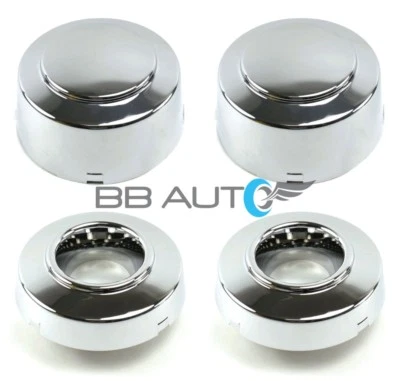 NEW 99-04 FORD F350 SUPER DUTY DUALLY 4X4 4WD ALLOY WHEEL CHROME CENTER CAPS SET - Image 1 of 4