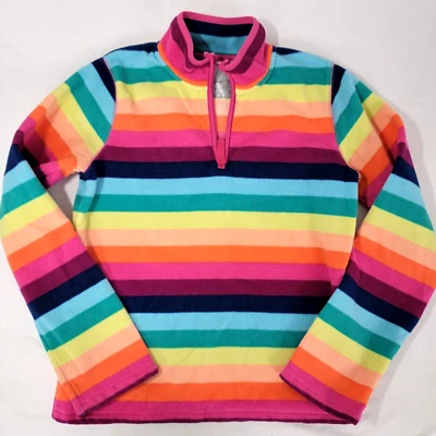 Old Navy Girl's Fleece Pullover Shirt Long Sleeve Stripe Size XL Green Pink Blue - Image 1 of 4