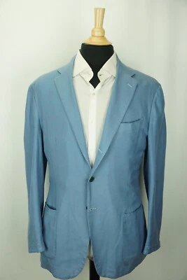 Kiton Powder Blue Unstructured Cashmere Blend Patch Pocket Sport Coat XL 42R NEW - Image 1 of 4