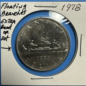 1978 $1 Dollar CANADA QEII ERROR Extra Metal/Bead (#CB-1-1-12) - Imagen 1 de 3