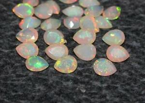 Natural Ethiopian Opal pear shape faceted cut loose gemstone size 6x9mm AAA